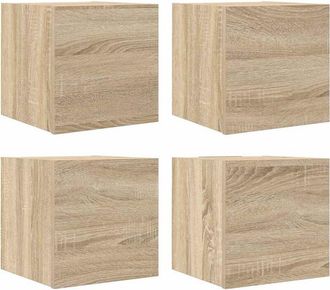 vidaXL Muebles De Sal&oacute;n De Pared 4 Uds Roble Sonoma 30,5x30x30 Cm Vidaxl
