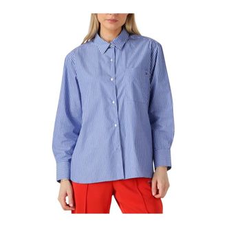 Tommy Hilfiger Dames, Blouses & Shirts, Blauw, Maat: M Katoen