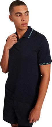 Ted Baker Jacquard-poloshirt met korte mouwen voor heren (Marine)
