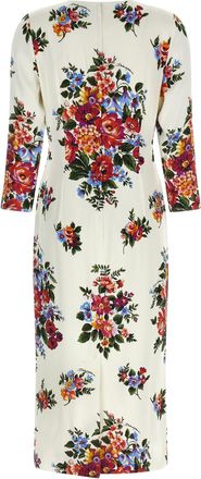 Dolce & Gabbana Womens White Viscose Midi Dress
