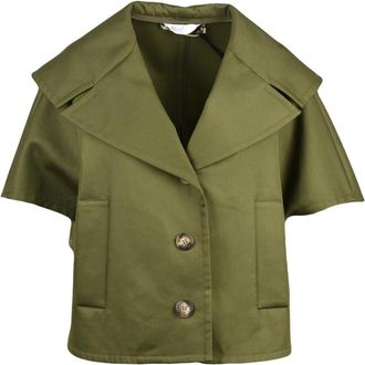 Max Mara Canossa Mantella Corta - Dames - Zomerjassen - Groen - S/M - Katoen - Jassen