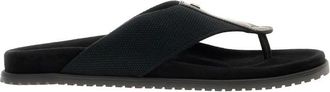 Dolce & Gabbana Logo Flip Flops - Heren - Slippers - Zwart - 41 EU - Katoen - Schoenen