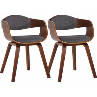 Clp Set di 2 sedie Kingston in tessuto Noce/grigio chiaro