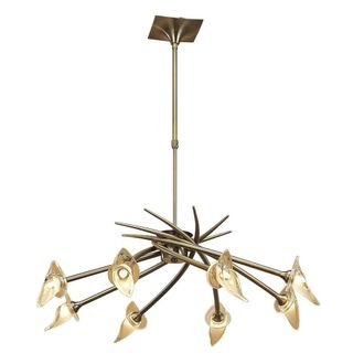 Netlighting Flavia Telescopic Pendant Round 8 Light G9 Antique Brass in Bronze