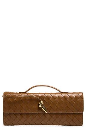 Bottega Veneta Long Andiamo Intrecciato Clutch Bag in 2599 Amber-M Brass at Nordstrom
