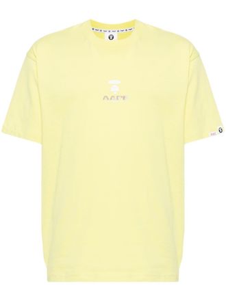 Aape By A Bathing Ape logo-print cotton T-shirt - men - Cotton - M - Yellow