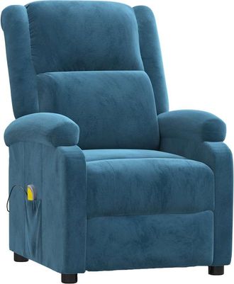 vidaXL Sill&oacute;n De Masaje De Terciopelo Azul Vidaxl
