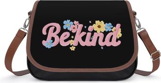 Generic Be Kind Flower Fashion Womens Crossbody Bags Novelty Handbag Shoulder Bag Purse