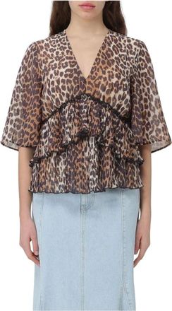 Ganni Mujer, Blusas y Camisas, Beige, Talla: M