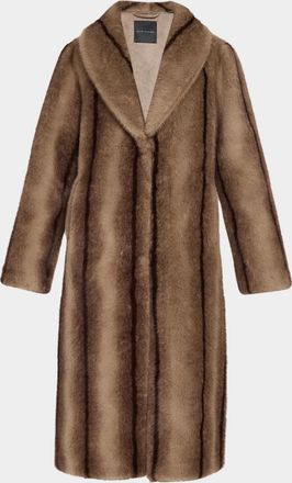 Elie Tahari The Hila Shawl-Collar Faux Fur Coat