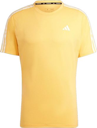 adidas Own the Run 3-Stripes T-shirt Asia Sizing Yellow IK4990