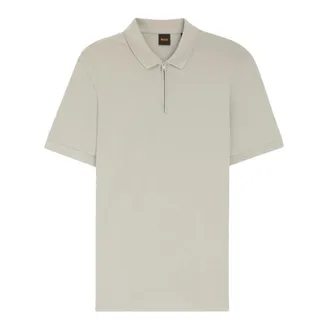 HUGO BOSS Hugo, Polo Shirts, male, Gray, Size: 2XL Passerzip Polo