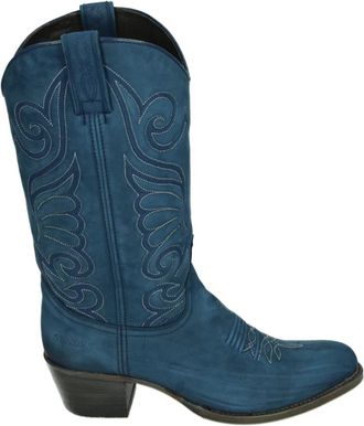 Sendra Blauwe Westernlaars met leren zool - Dames - Cowboylaarzen - Blauw - 37 EU - Leer - Schoenen