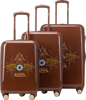 Von Dutch Eyeflight 3Pc Expandable Hardside Spinner Luggage Set