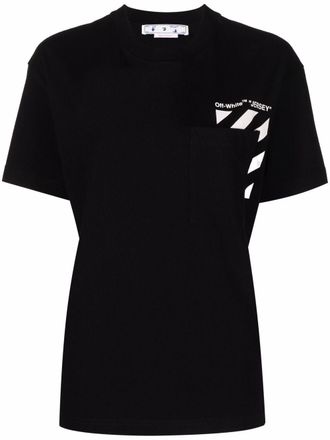 Off-white T-shirt Jersey con stampa - Nero
