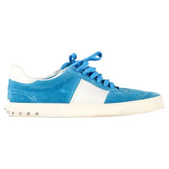 Valentino Valentino Garavani Flycrew Paneled Lage Sneakers in Blauw Su&egrave;de