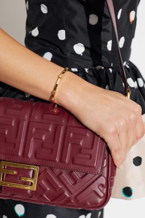 Fendi Bracelet With Logo, Womens, Gold