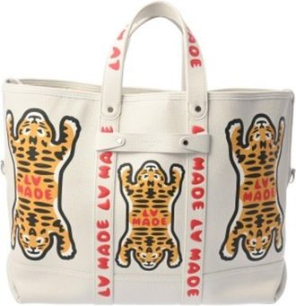 Louis Vuitton White Leather Tote Bag (Pre-Owned)