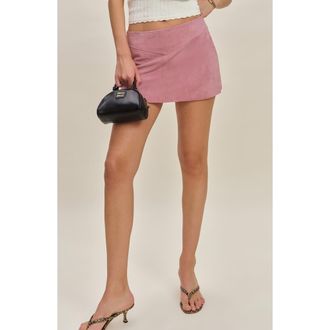 Reformation x Devon Lee Carlson Layla Low Rise Suede Miniskirt in Sugar Plum at Nordstrom Rack, Size 8