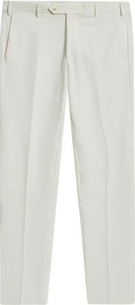 Zanella Parker Flat Front Stretch Cotton Pants in White at Nordstrom, Size 36