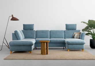 HOME AFFAIRE Wohnlandschaft »Trelleborg U-Form« wahlweise mit Bettfunktion und Bettkasten, inkl. Federkern-Polsterung