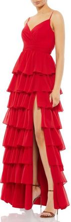 Mac Duggal Sleeveless Gown with Ruffled Skirt in Red at Nordstrom, Size 10