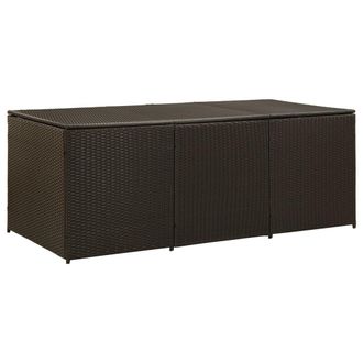 Berkfield Home Garden Storage Box Poly Rattan 180x90x70 cm Brown | Size: 180 x 90 x 70 cm