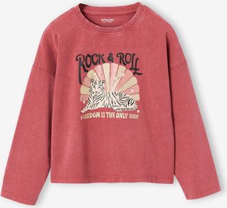 Vertbaudet M&auml;dchen Langarmshirt im Rock-Style altrosa