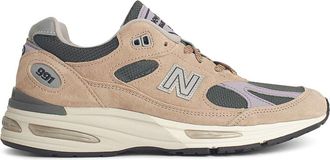 New Balance 991 Beige Suede Blend Sneakers