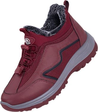 Generic Women Winter Boots, Womens Ankle Boots Flat Wide - Casual Slip On Short Boot Lightweight Hiking Boot Classic Sports Shoes Fleece Lined Shoes Comfortab