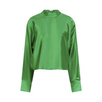 Dante6 Lorelle Satin Bow Top - Dames - Blouses & Shirts - Groen - Maat: S Satijn