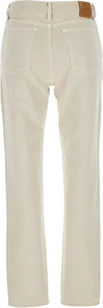 Toteme Womens White Denim Jeans With Logo Patch Cotton Organic