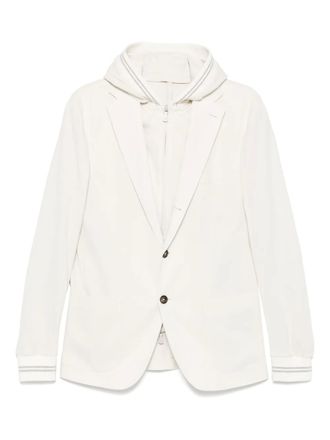 Eleventy layered-effect blazer - men - Cotton/Viscose - 52 - Neutrals