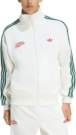 adidas Firebird Roses Track Jacket in Off White/Collegiate Green at Nordstrom, Size X-Large