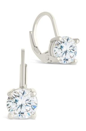 Sterling Forever Round-Cut Cubic Zirconia Hoop Earrings in Silver at Nordstrom