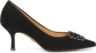 Kazar Zwarte Su&egrave;de Pumps met Puntige Neus - Dames - Pumps - Zwart - 38 EU - Su&egrave;de - Schoenen