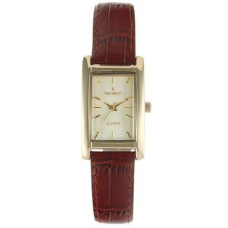 Peugeot Classic Rectangular Leather Watch- 34x20MM in Brown at Nordstrom