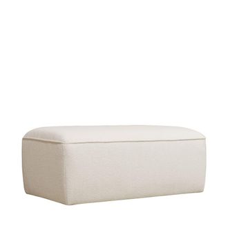 DRAWER Puf para sof&aacute; modular de tela rizada - Marfil blanco