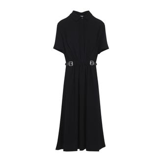 Loewe Black Belted Viscose Dress