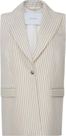 Adam Lippes Gilet gessato Callan - Bianco