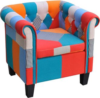 vidaXL Vidaxl - Sill&oacute;n Con Dise&ntilde;o De Retales De Tela Patchwork