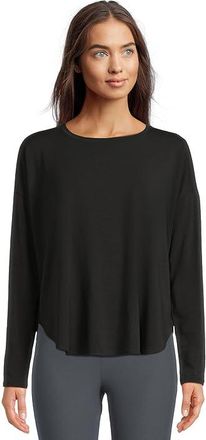 Eileen Fisher Round Neck Boxy Top Womens Clothing Black : 1X, Elastane