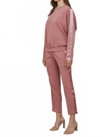 Fate Contrast Satin Lounge Set In Rose