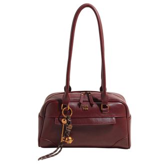 Generic Women PU Top Handle Bag Multi Pocket Shoulder Bag for Work Travel (Wine Red)