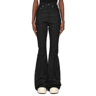 Rick Owens Bolan Bootcut - Dames - Jeans - Zwart - Maat: W28 Katoen