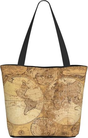 AOOEDM Retro World Map Ladies Shopping Bag 13x11x7in.The Perfect ValentineS Day Gift.It Is The Best ValentineS Day Gift For Mom, Daughter, Wife,Etc