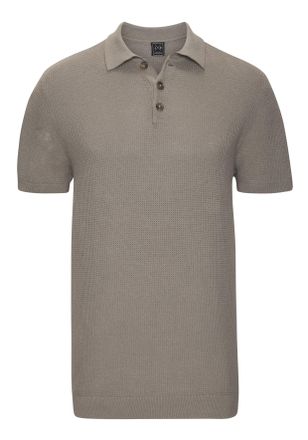 John Devin Poloshirt JOHN DEVIN - Strick Poloshirt, Regular fit, Herren, Gr. XXL, taupe, Strick, Obermaterial: 100% Baumwolle, regular fit normal, Rundhals, Ripp