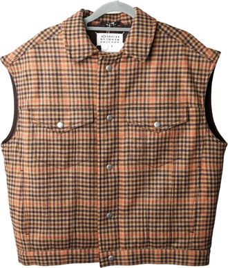 Maison Margiela Camel Check Wool Vest