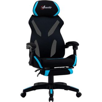 Vinsetto Sedia Ufficio Ergonomica con Altezza Regolabile in Tessuto Nero e Blu - Vinsetto