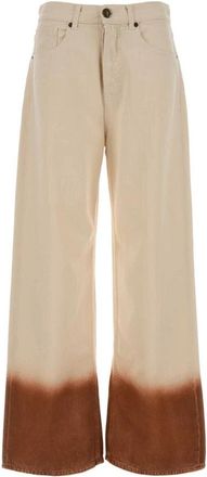 Alanui Tweekleurige denim jeans met wijde pijpen - Dames - Loose Fit Jeans - Veelkleurig - W27 - Denim - Jeans
